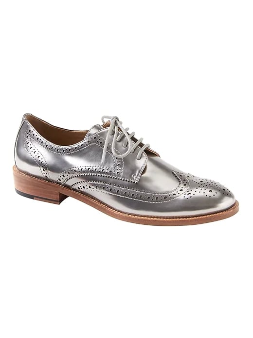 Silver Patent Leather Brogue Oxford