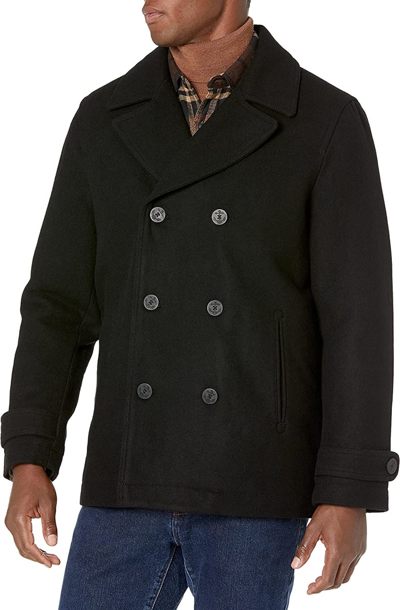 Best Affordable Peacoat For Men: Amazon Essentials Double-Breasted Heavyweight Peacoat