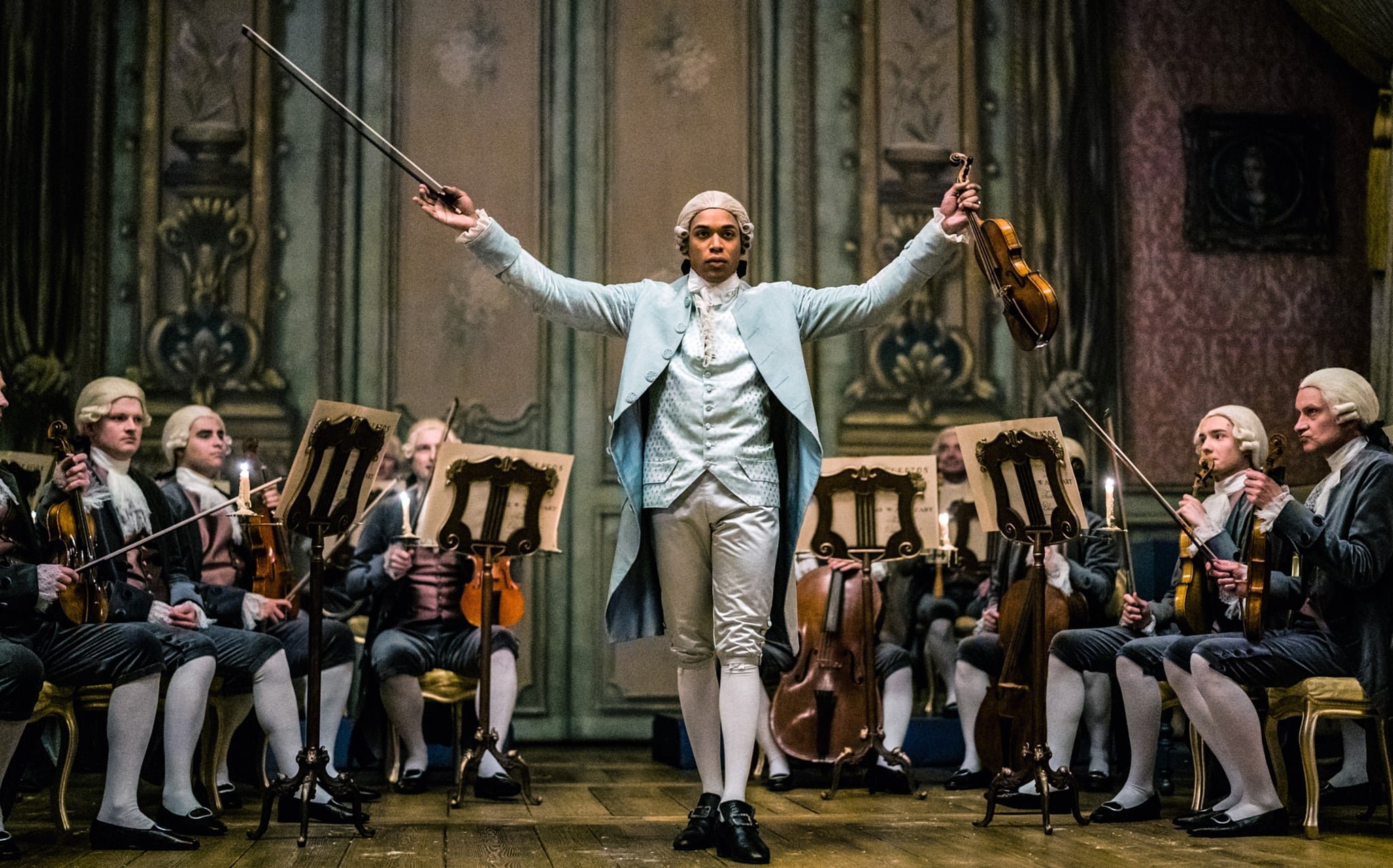 CHEVALIER, Kelvin Harrison Jr. as Joseph Bologne, Chevalier de Saint-Georges, 2022. ph: Larry Horricks /  Searchlight Pictures / Courtesy Everett Collection