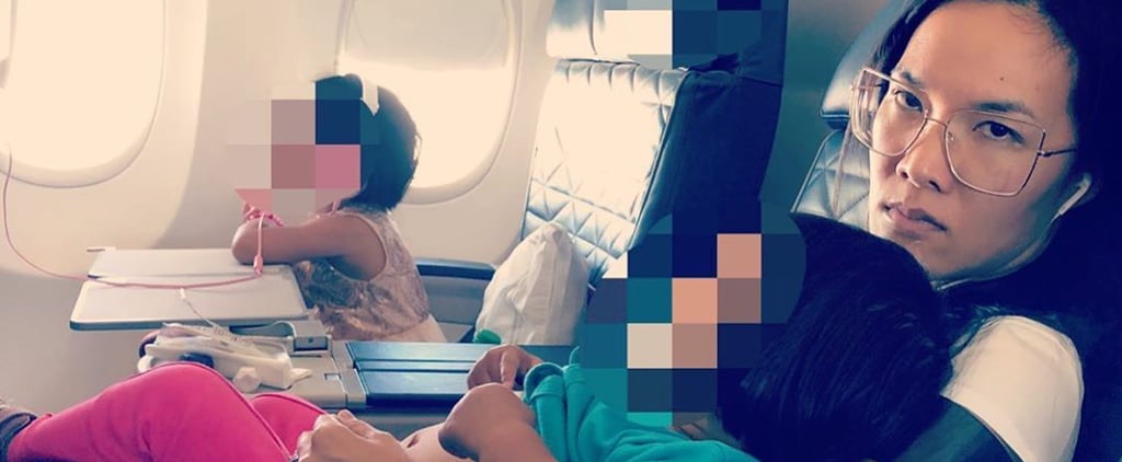 Ali Wong Instagram of Traveling on a Plane With Her 2 Kids