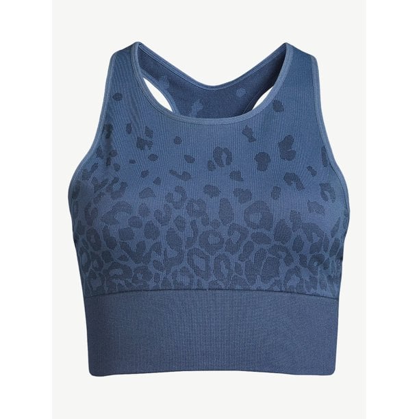 Sofia Active by Sofia Vergara Women's Seamless Animal Print Sports Bra