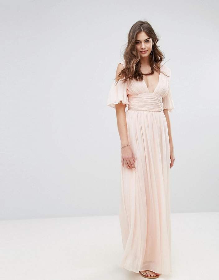 French Connection Constance Drape Cold Shoulder Maxi Dress