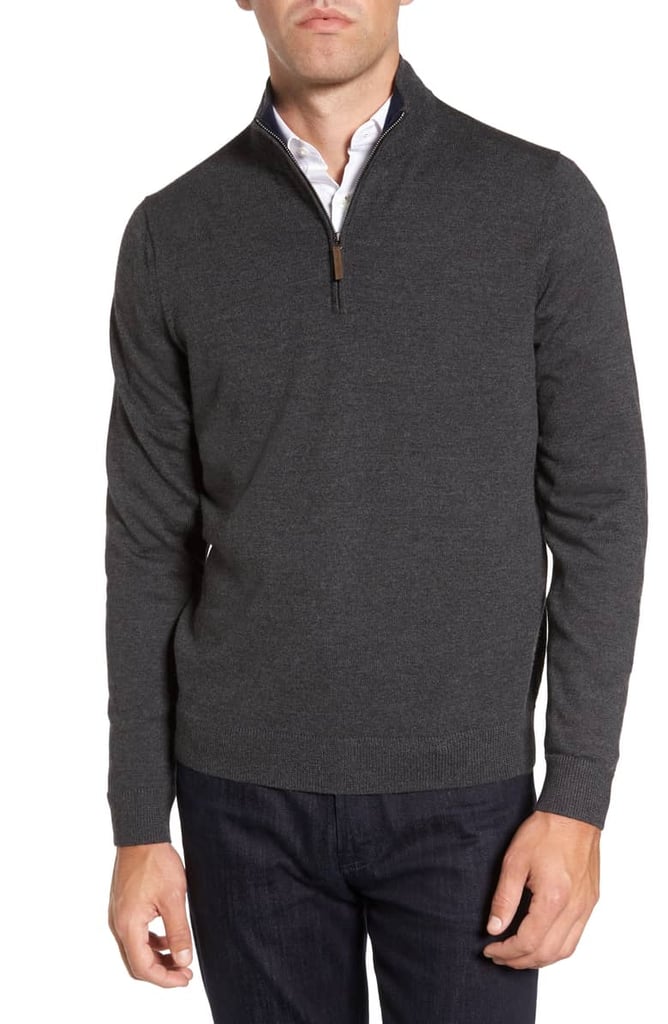 Nordstrom Men's Shop Quarter Zip Wool Pullover