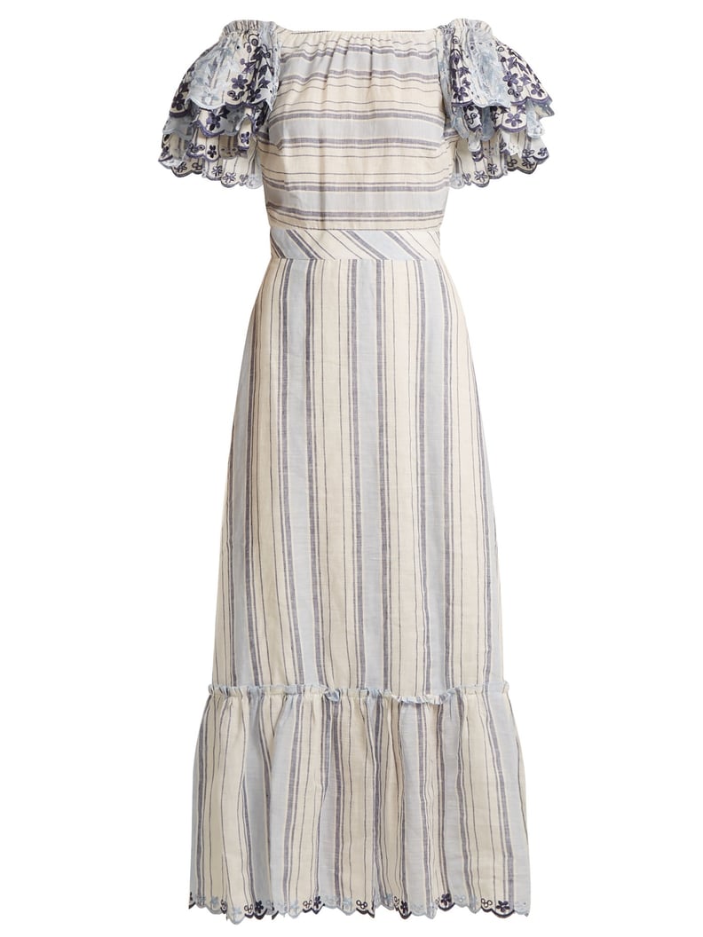 Gül Hürgel Ruffled-Sleeve Striped Linen Dress