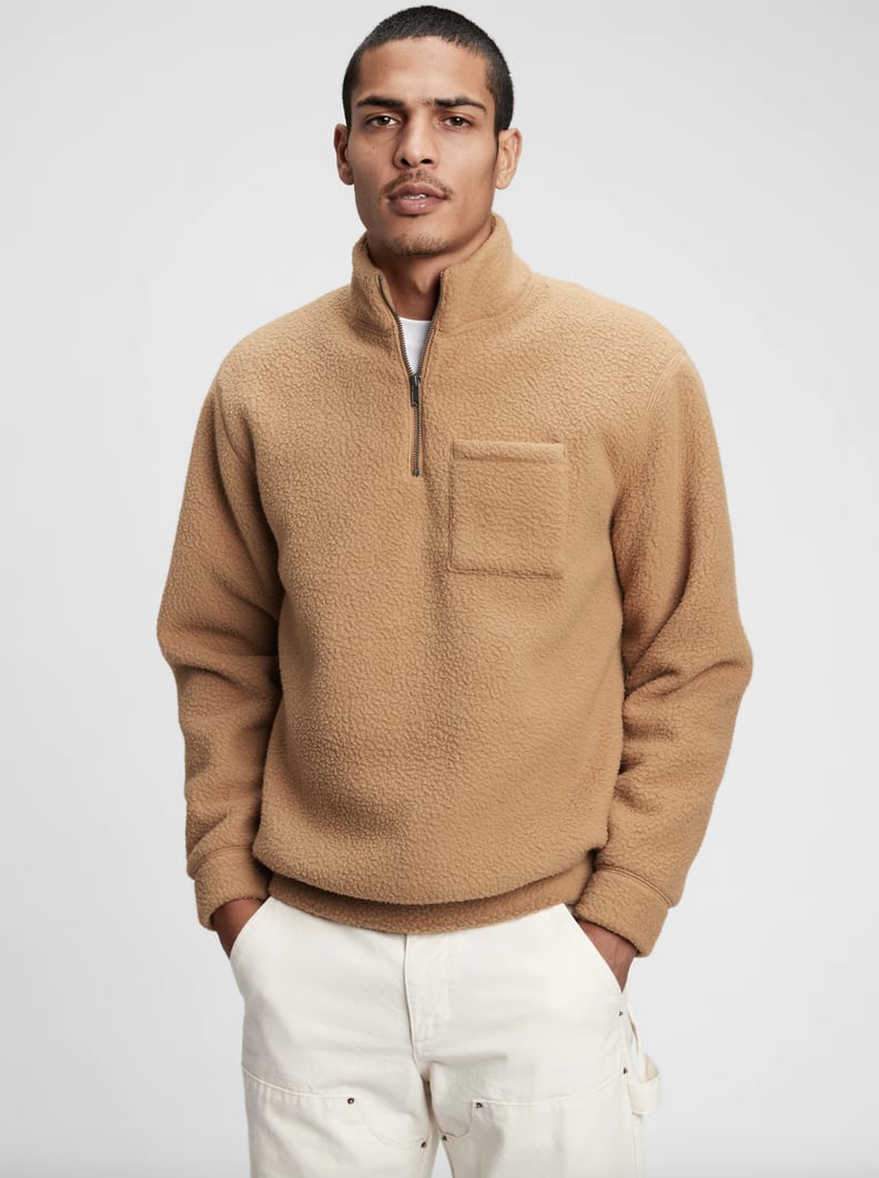 Gap 100% Recycled Polyester Sherpa Half-Zip Sweatshirt