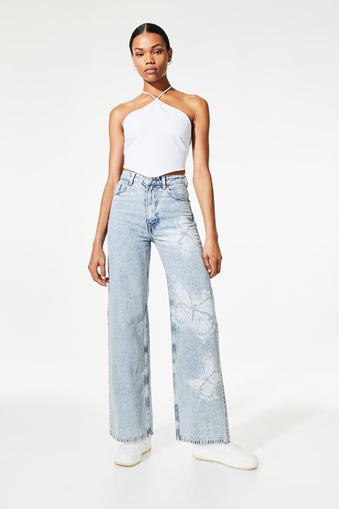 Embellished Denim: H\u0026M Wide High Jeans 
