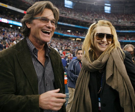 Kurt Russell and Kate Hudson watched the Giants play the Patriots in 2008.