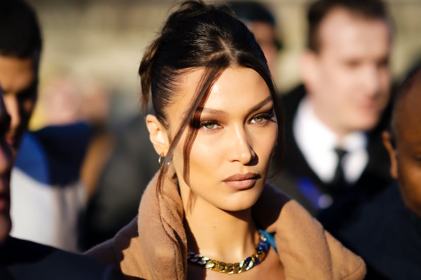 PARIS, FRANCE - JANUARY 16: Bella Hadid is seen, outside Vuitton, during Paris Fashion Week - Menswear Fall / Winter 2020-2021 on January 16, 2020 in Paris, France. (Photo by Edward Berthelot/Getty Images)