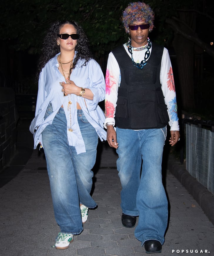 Alligevel hende Giv rettigheder Rihanna and A$AP Rocky Take a Morning Stroll in Baggy Jeans | POPSUGAR  Fashion