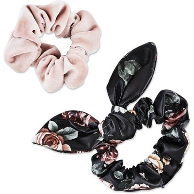 Sincerely Jules by Scunci Faux Leather Printed and Velvet Scrunchies