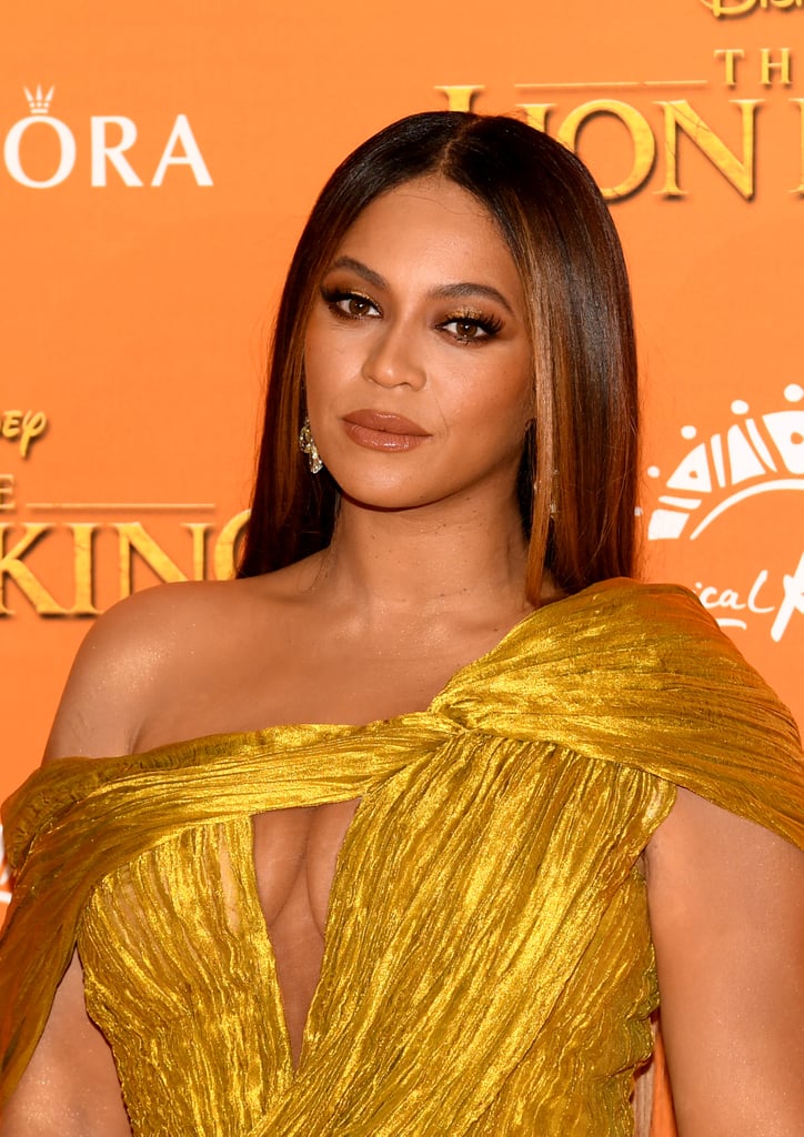 Pictured: Beyoncé at The Lion King premiere in London.