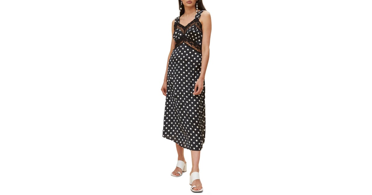 topshop polka dot slip dress