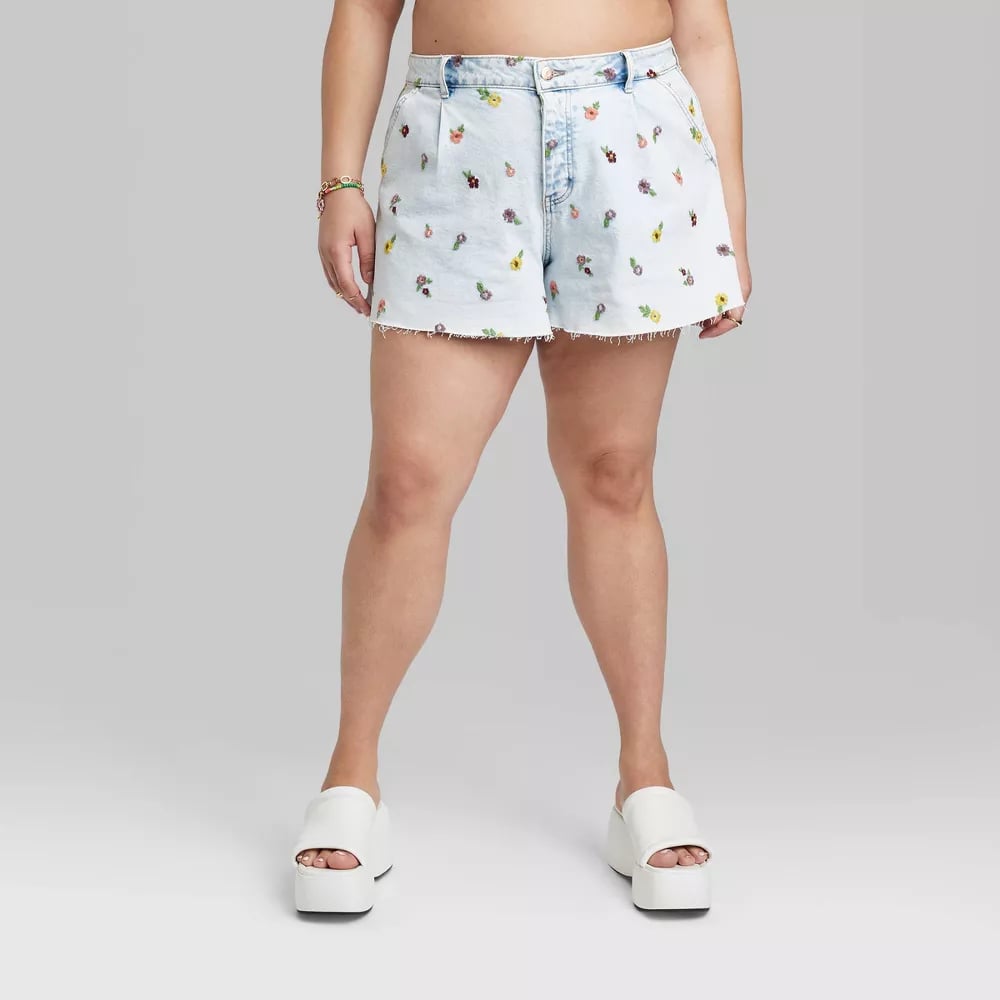 Wild Fable High-Rise Flutter Denim Shorts