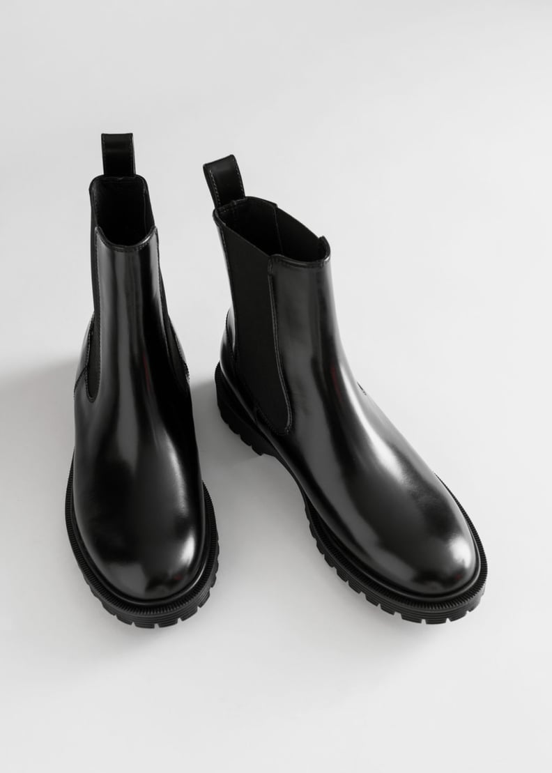 & Other Stories Glossy Leather Chelsea Boots