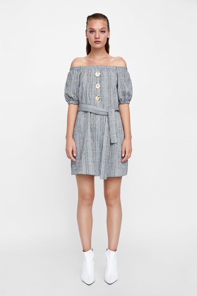 Zara Textured Plaid Dress