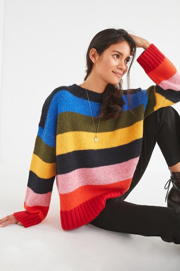 Kari Rainbow Striped Oversize Sweater