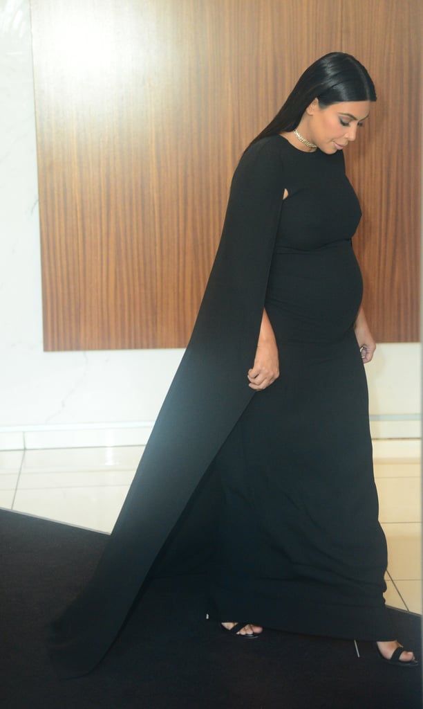 black cape dress long