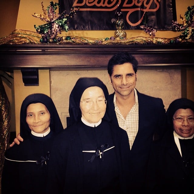 "Last night at the Beach Boys gig. 'Jesse and the Sisters,'" John Stamos captioned this photo of himself and three nuns.
Source: Instagram user johnstamos