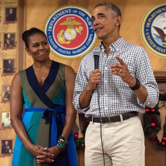 Michelle Obama's Colorblock DVF Dress Christmas 2016