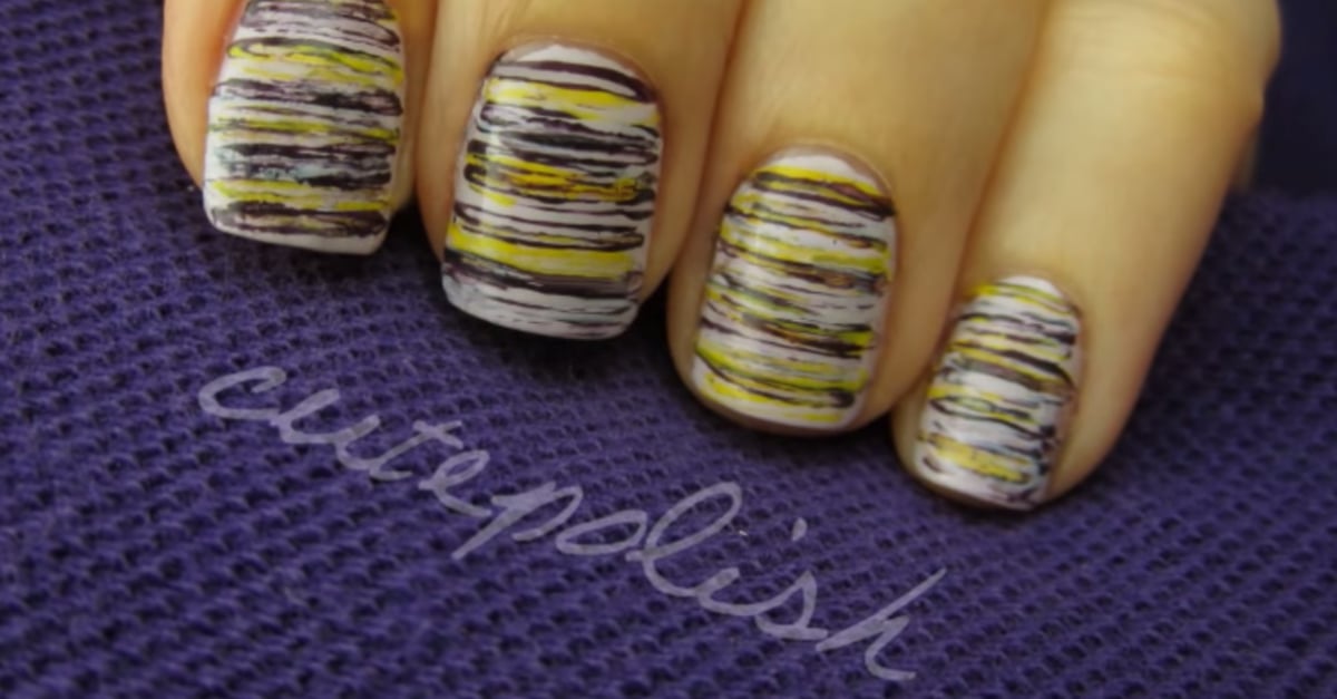 Dental Floss Nail Art Tutorial Video POPSUGAR Beauty