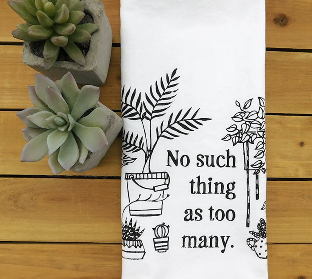 A Funny Indoor Plant Tea Towel