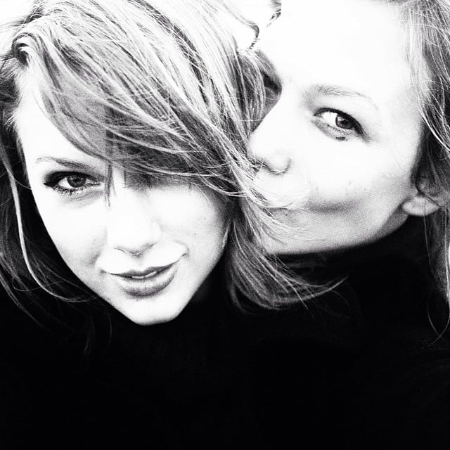 Taylor Swift and her sometimes-doppelganger Karlie Kloss shared a smooch.
Source: Instagram user taylorswift