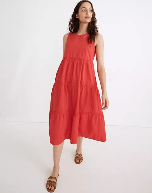 Madewell Petite Cattail Tiered Dress