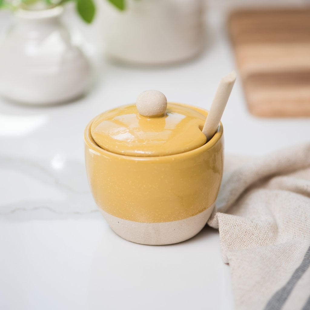 Ceramic Honey Dipper Jar