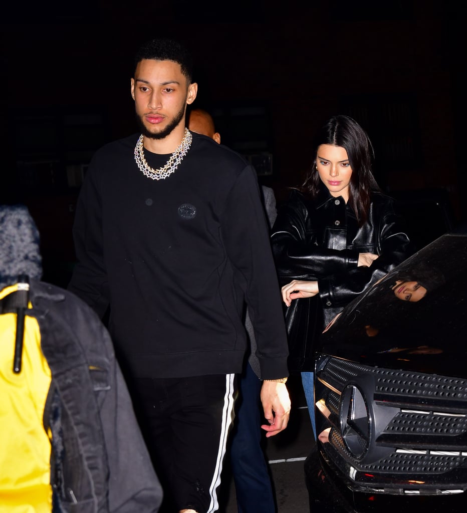Kendall Jenner in Fuzzy Heels With Ben Simmons February 2019