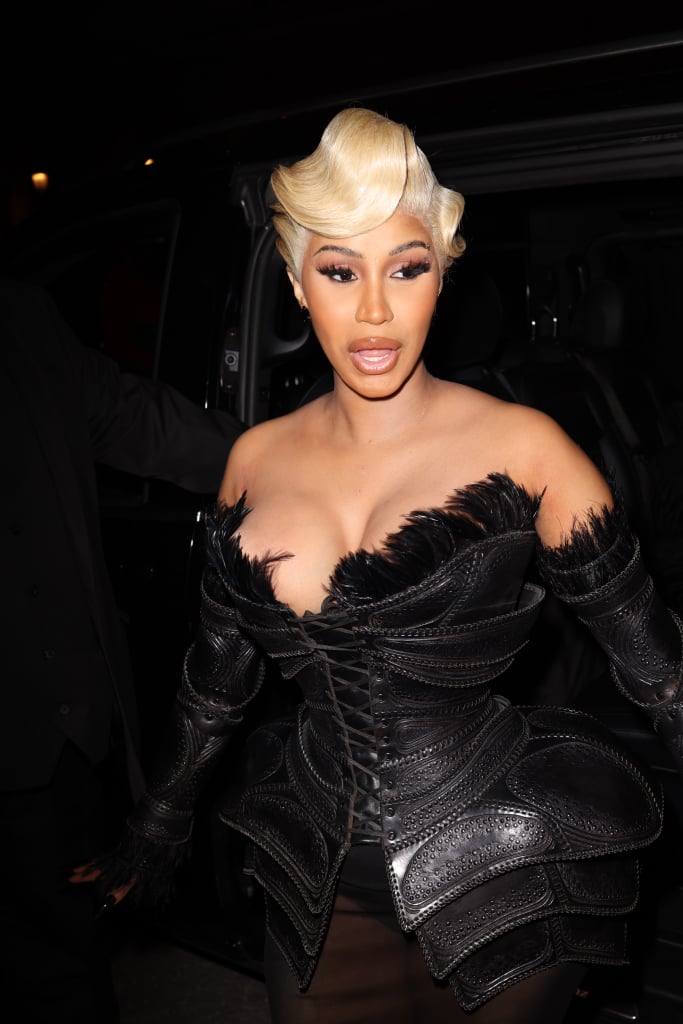 Cardi B Looked Like Catwoman in Black Corset Dress