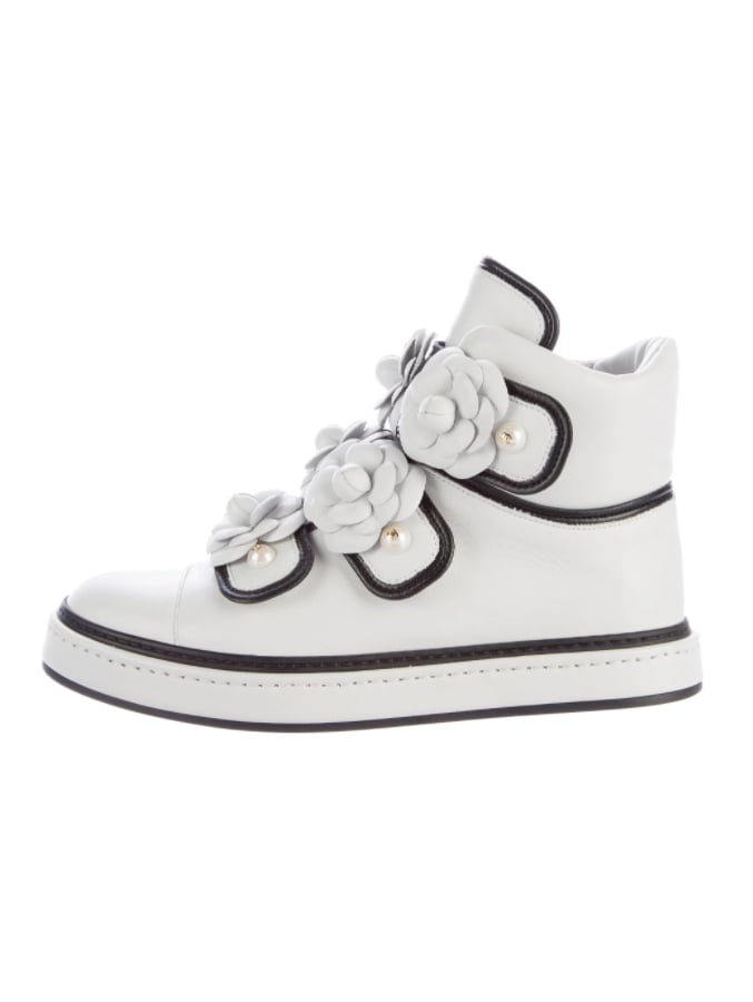 Chanel Camellia CC High-Top Sneakers 