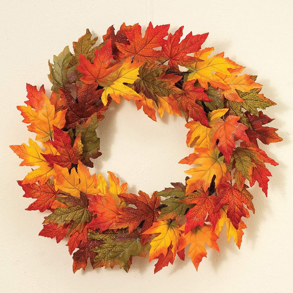 One Holiday Lane 24 Inch Gold Glitter Maple Leaf Wreath