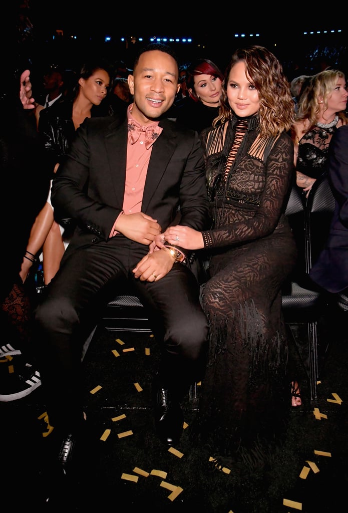 Chrissy Teigen and John Legend at the 2017 Grammys
