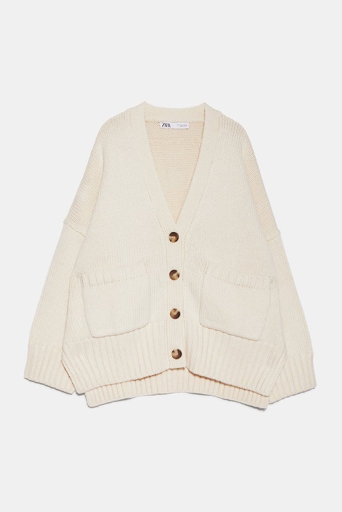 zara cardigan beige