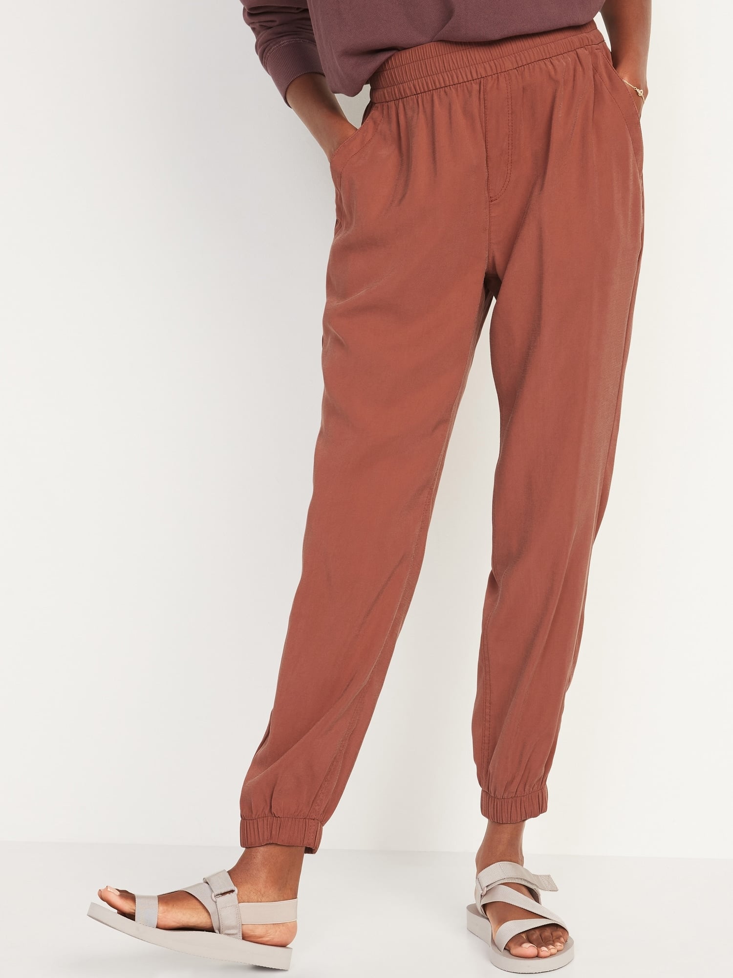 Waisted Twill Jogger Pants 