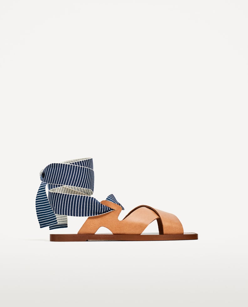 Zara Leather Slides With Interchangeable Straps