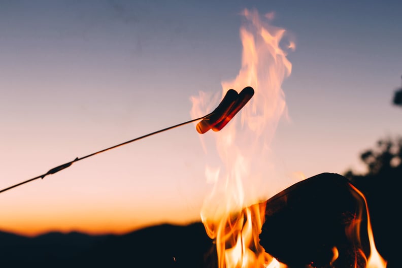 Cuddle around a beach bonfire.