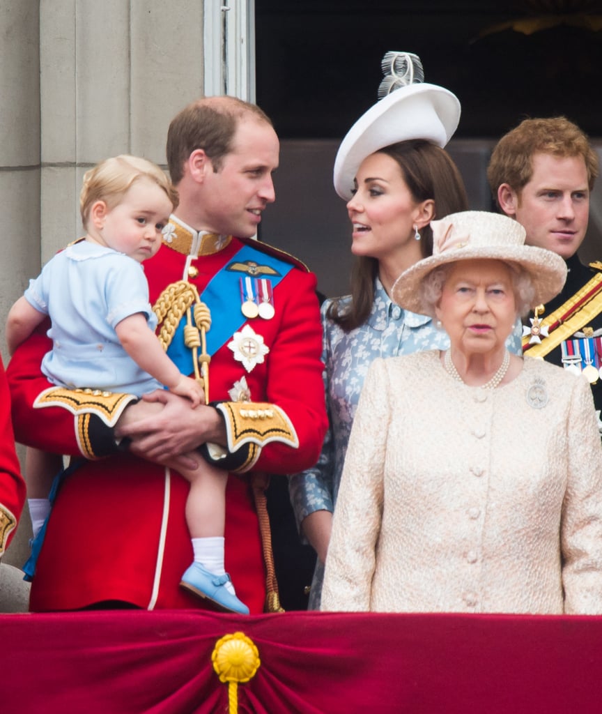 Kate and Prince William stole a cute glance while on the balcony of Buckingham Palace for the Trooping the Colour ceremony in June.