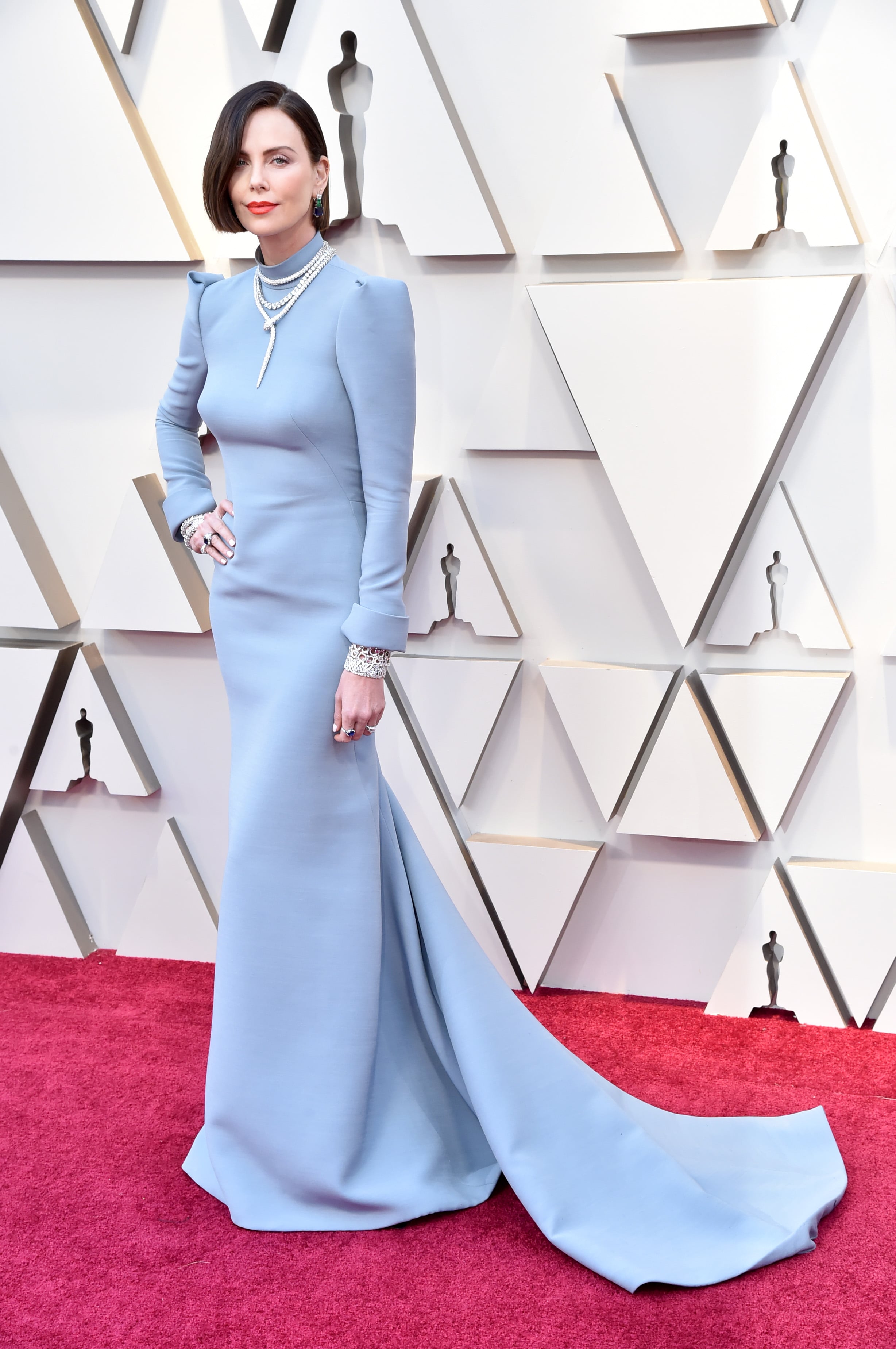 Charlize Theron Dior Dress Oscars 2019 POPSUGAR Fashion