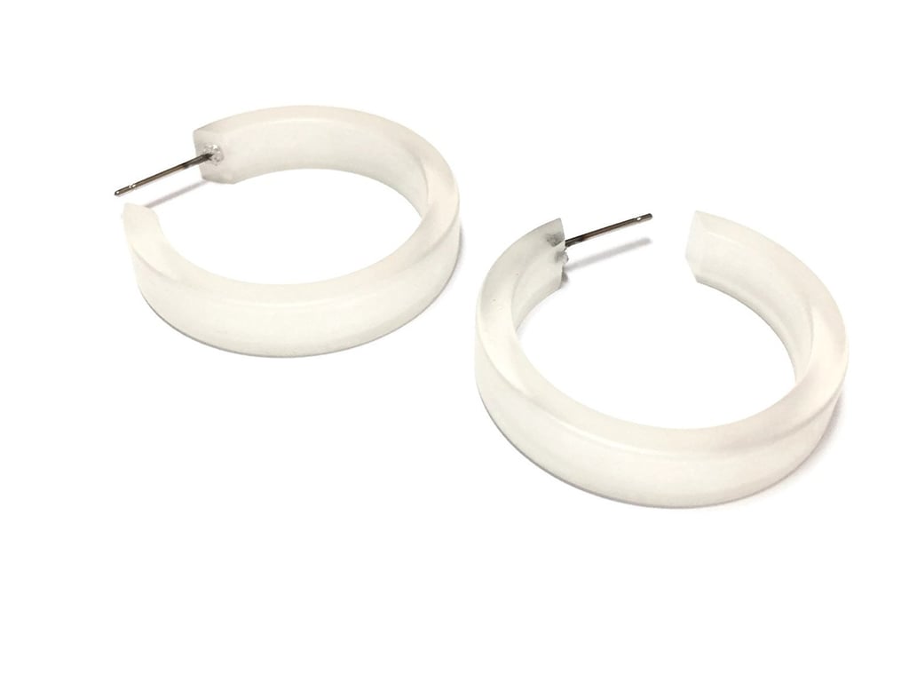 Leetie Lovendale Clear Frosted Lucite Hoops