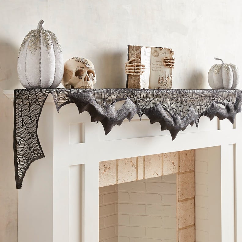 Spider Webs and Bats Halloween Mantel Scarf