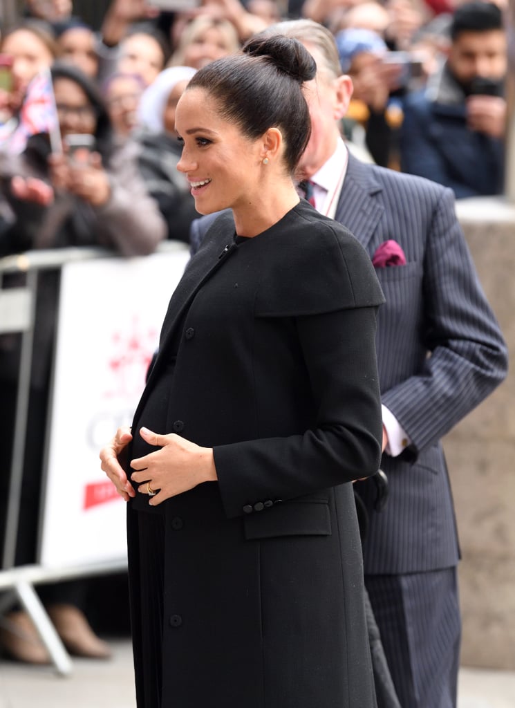 Meghan Markle's Black Givenchy Coat ACU Visit Jan. 2019