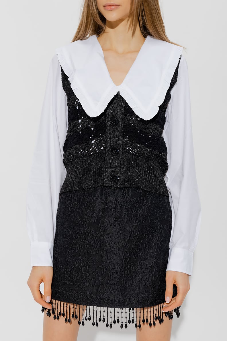 Sweater Vest Outfit: Ganni Black Sweater Vest