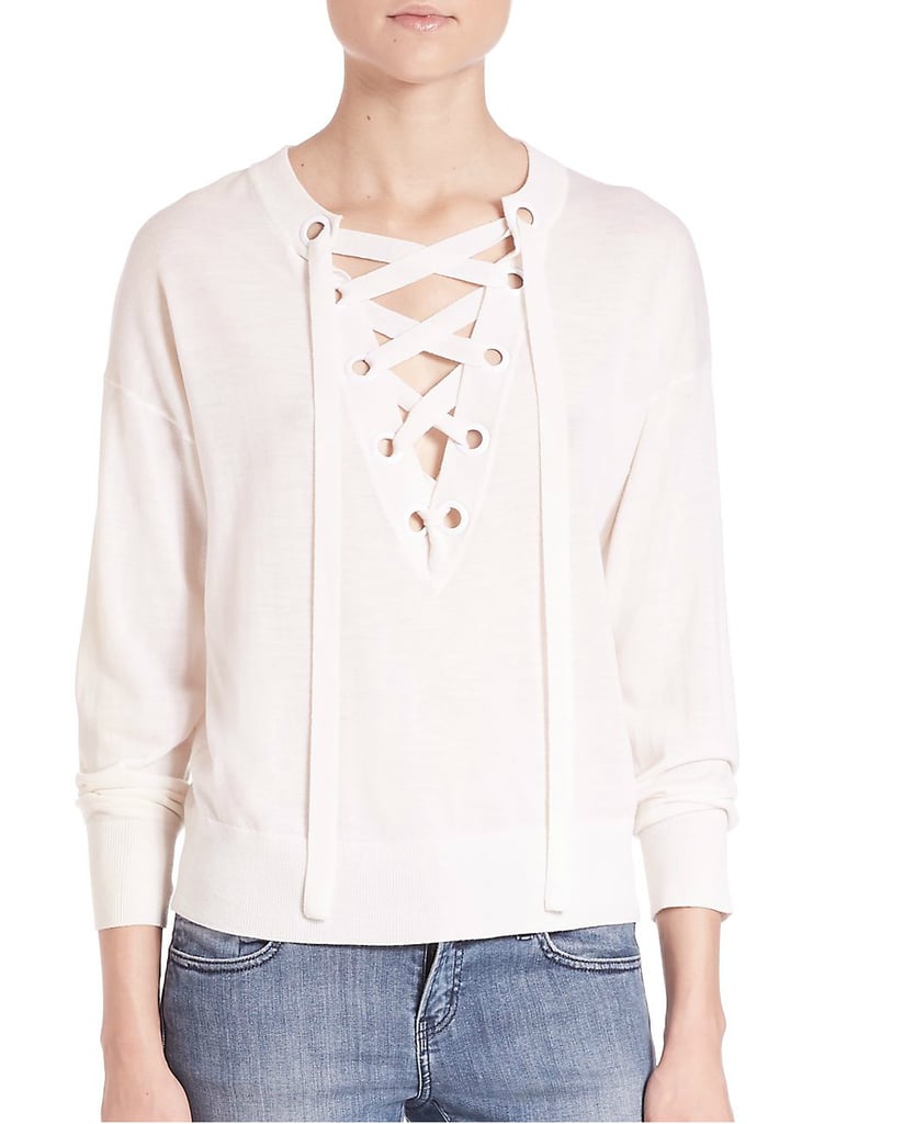 The Kooples Lace Up Merino-Knit Sweater ($325)