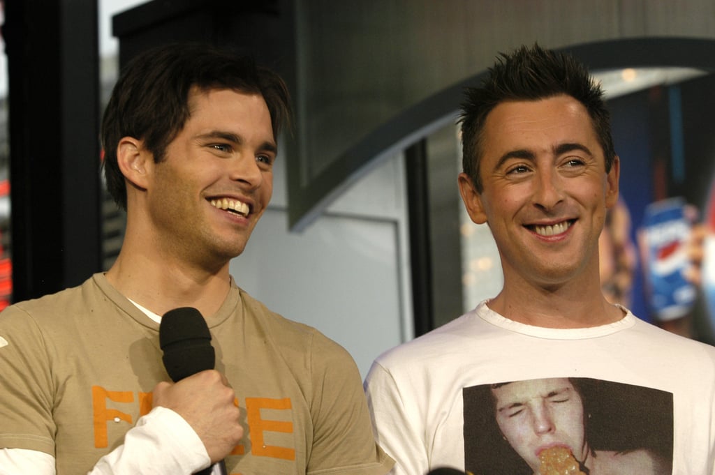 James Marsden laughed with Alan Cumming when they appeared on TRL together in 2003.