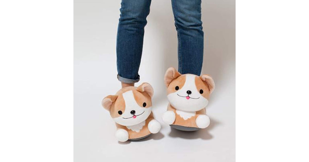 Corgi heated sale slippers