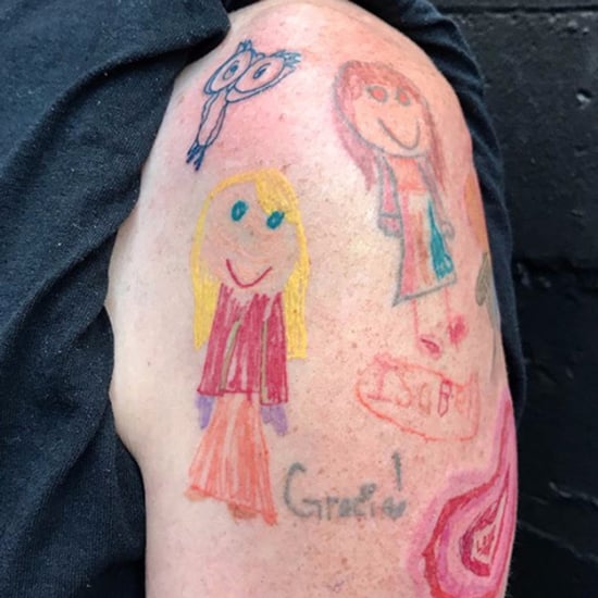 Dad Gets Tattoo Sleeve of Daughters' Drawings