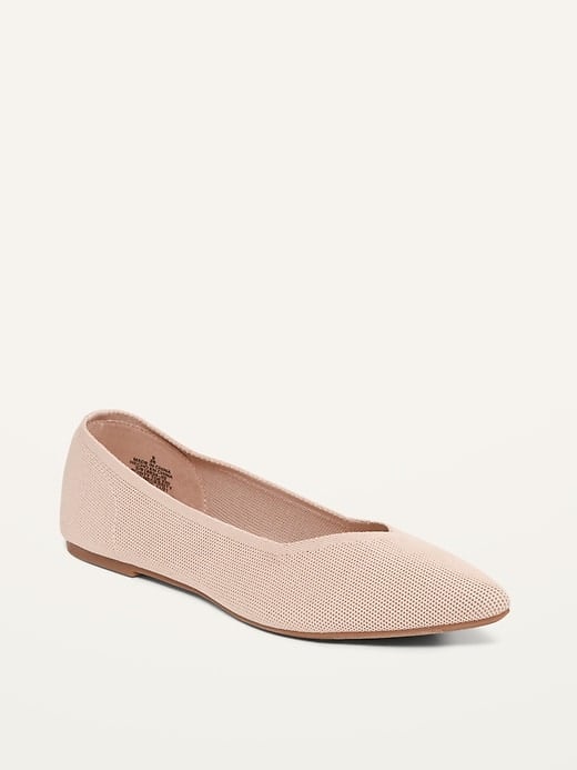 Old Navy Textured-Knit Pointy-Toe Ballet Flats