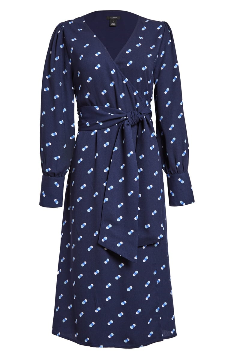 Halogen Long-Sleeve Wrap Midi Dress 