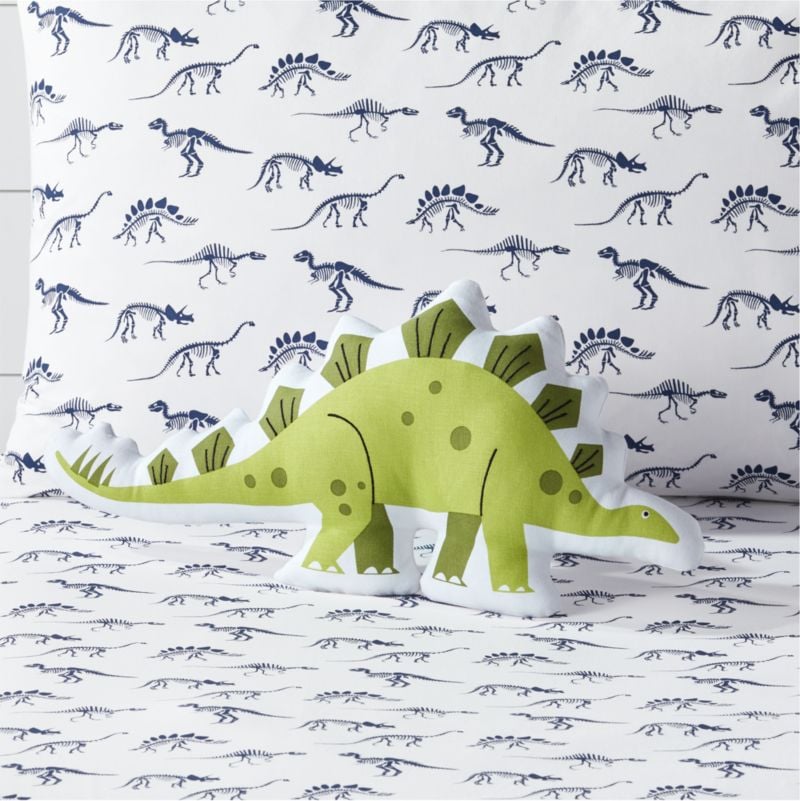 Green Dino Throw Pillow